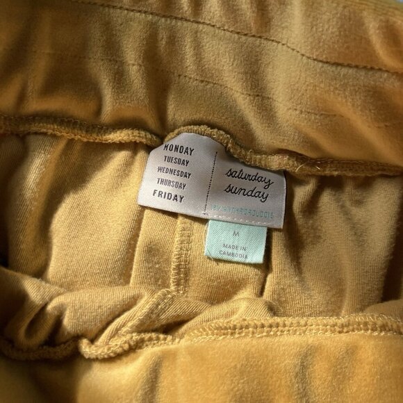 Anthropologie Saturday Sunday Merida Velvet Joggers Womens M Gold - Picture 6 of 11